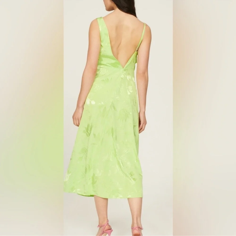 NWT $239 For Love & Lemons Llana Satin Midi Dress ๐ Size Large L ๐ - Picture 2 of 7